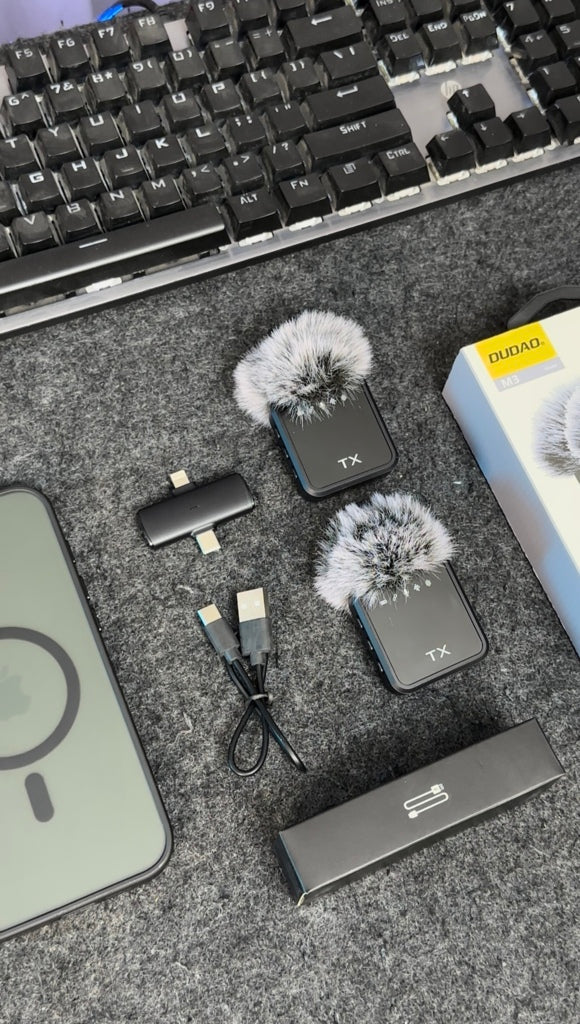 DUDAO M3-B 2IN 1 WITH TWO LAVALIER MICROPHONE -BLK