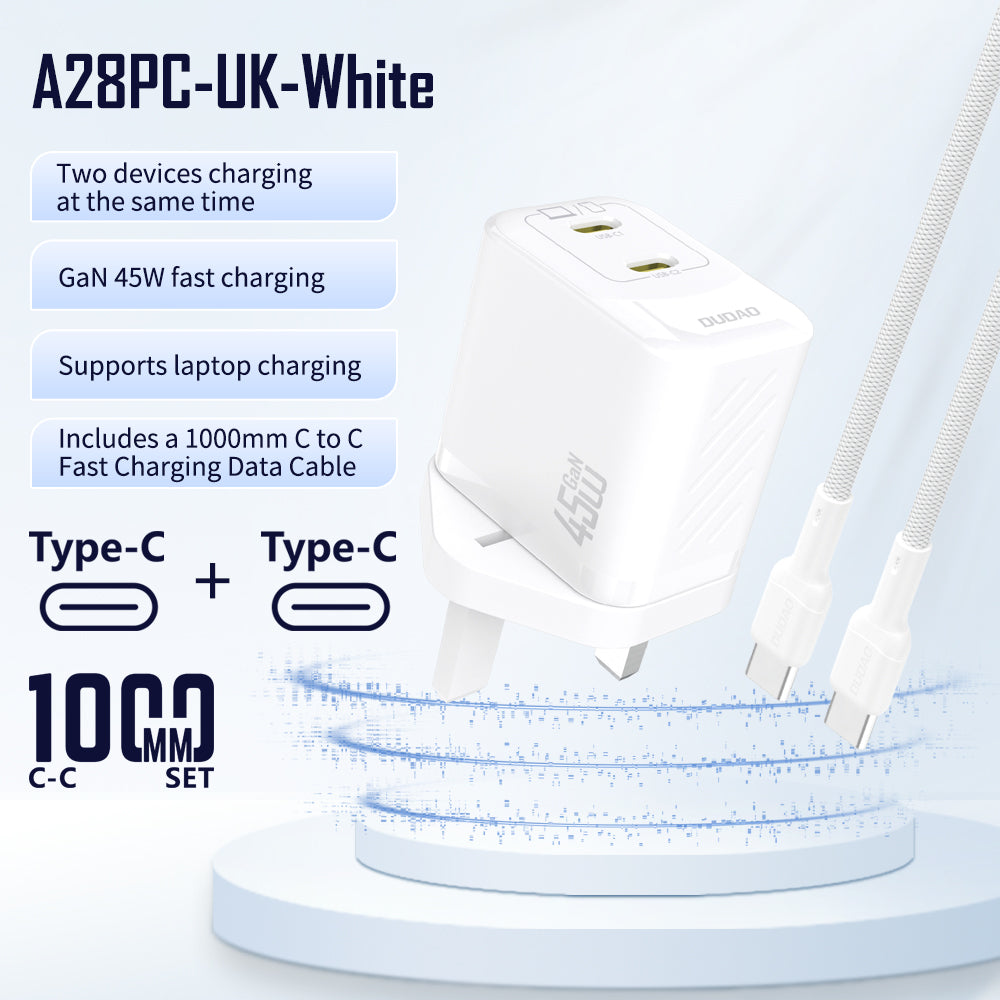 DUDAO A25UKM-W 25W MICRO HOME CHARGER 1.2M