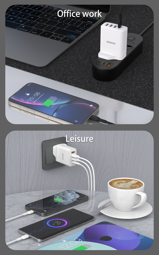 DUDAO A5HUK PD20W+QC18W UK plug USB-A*3+Type-C*1