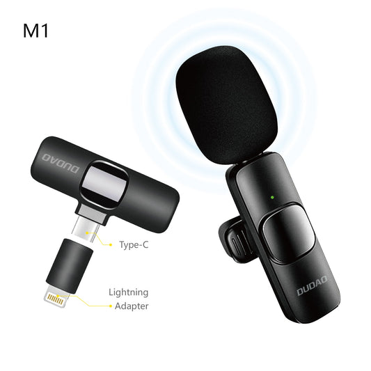DUDAO M1-B 2 IN 1 LAVALIER MICROPHONE -BLK