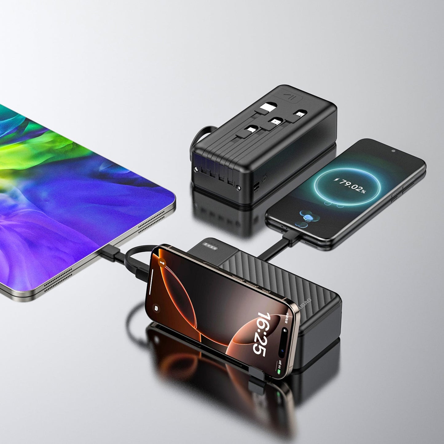 DUDAO K11MAX 30000 mah built-in cable with phone holder