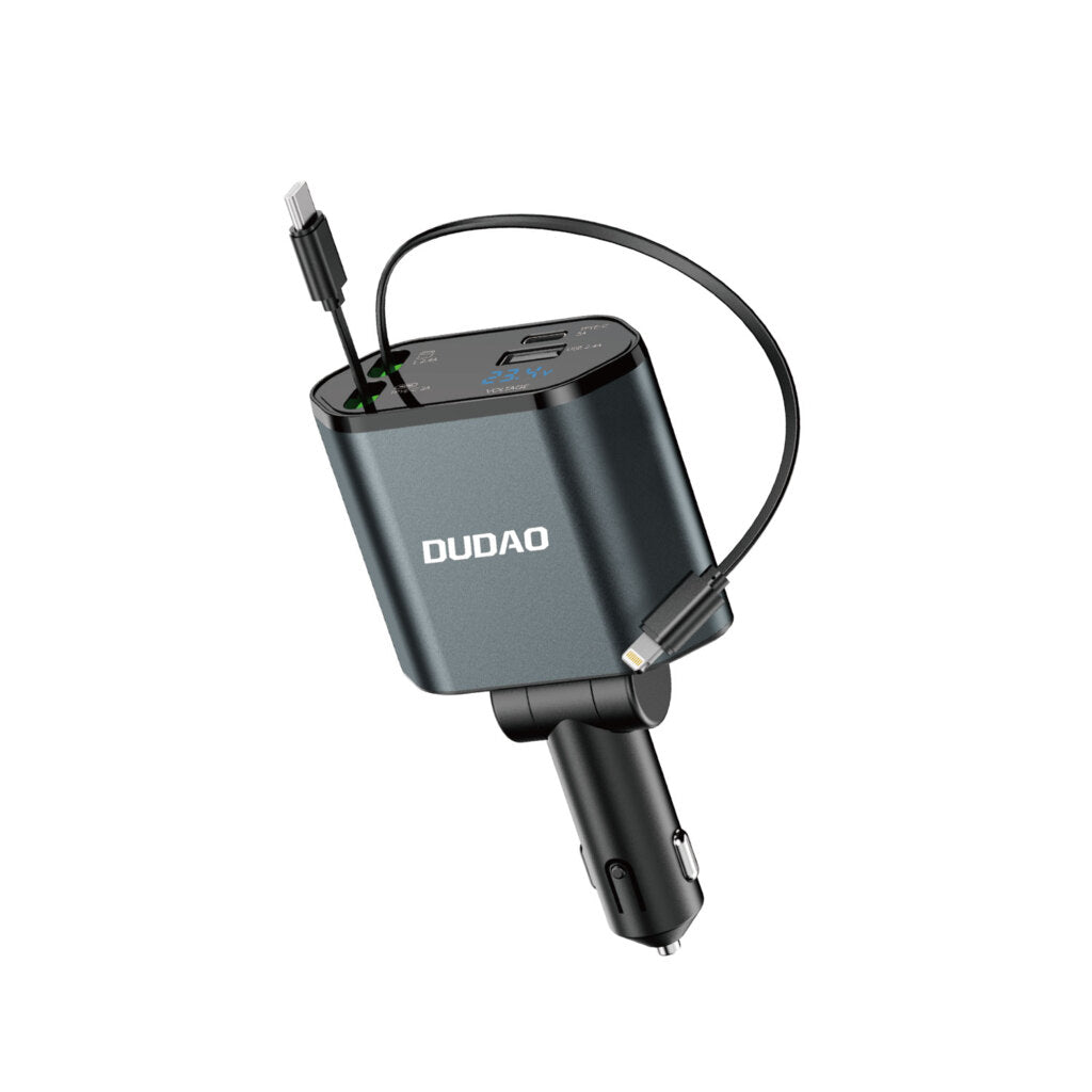DUDAO R5C-B CAR CHARGER 6OW BUILT IN CABLE