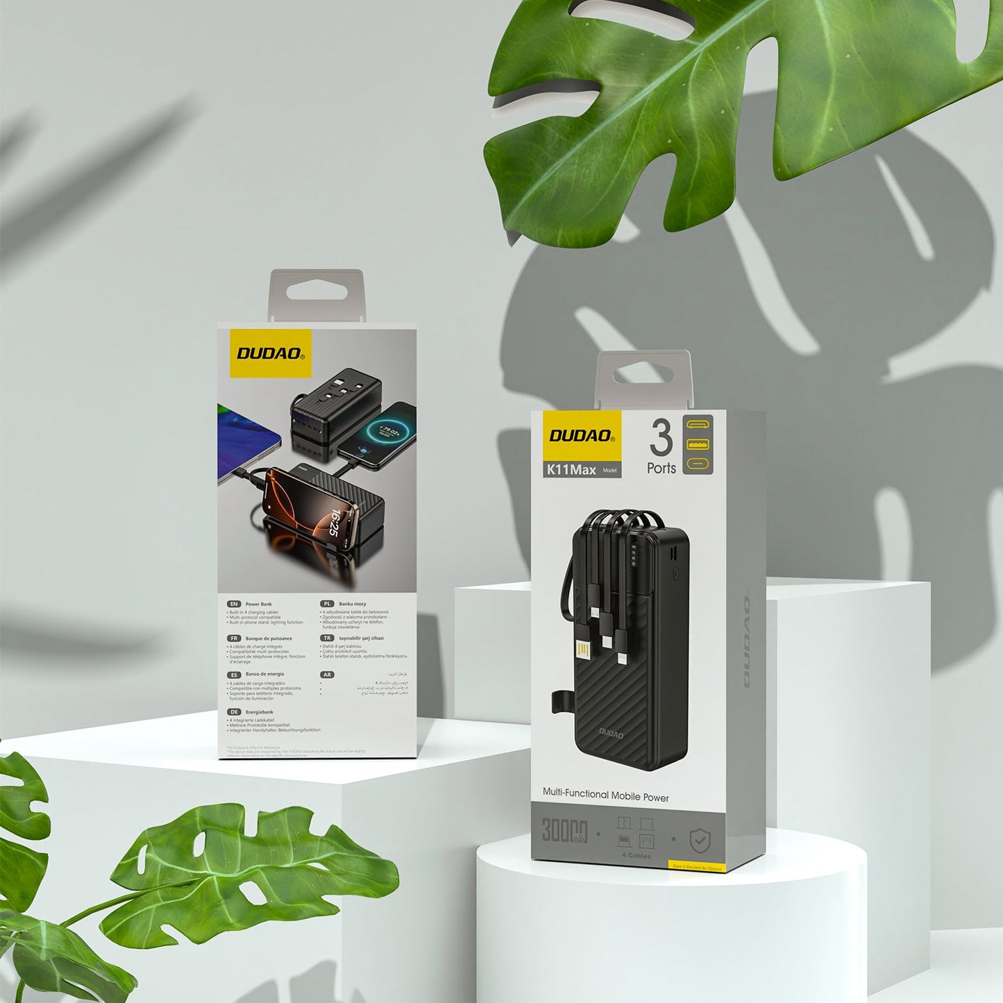 DUDAO K11MAX 30000 mah built-in cable with phone holder