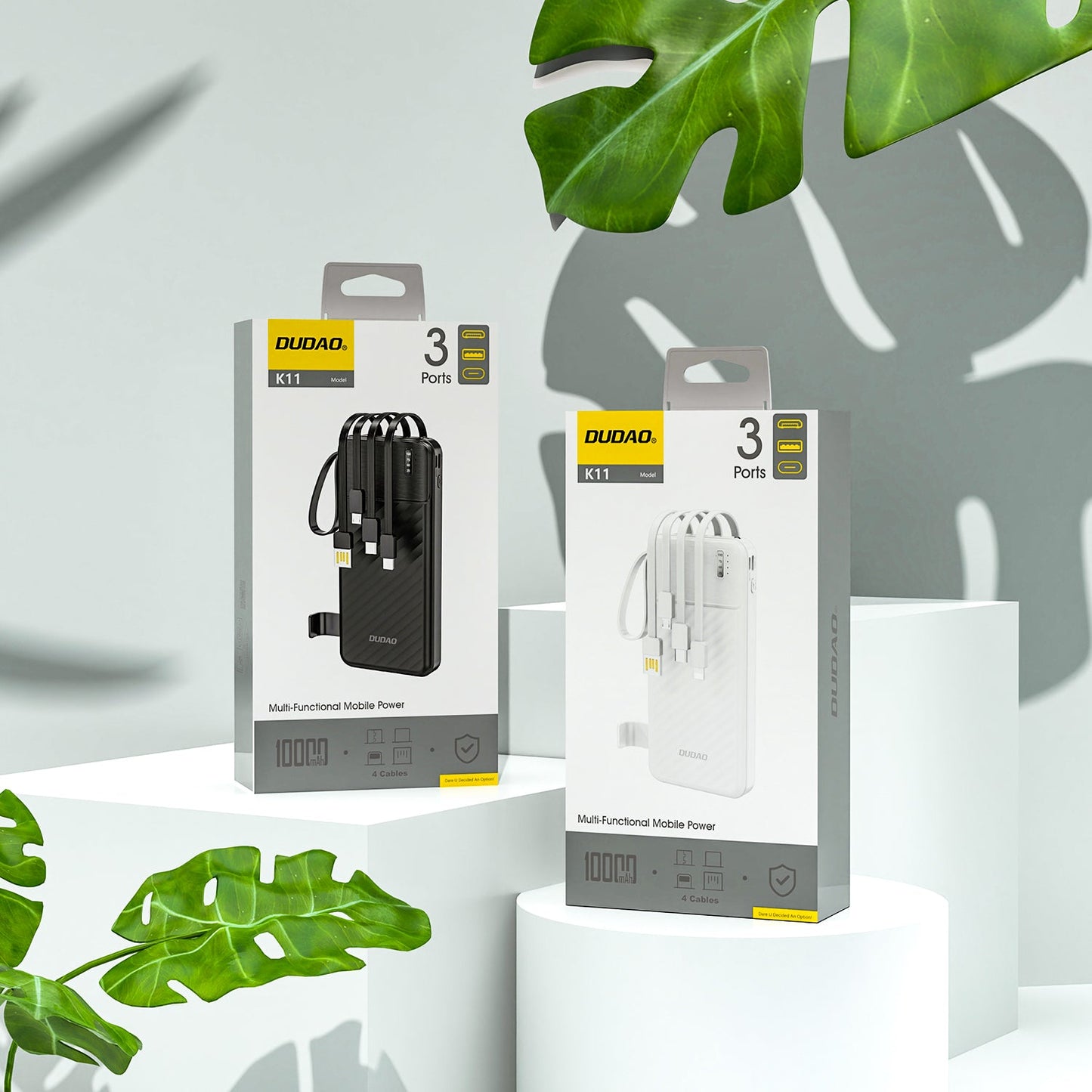 DUDAO K11-W1 10000 mah built-in cable with phone holder