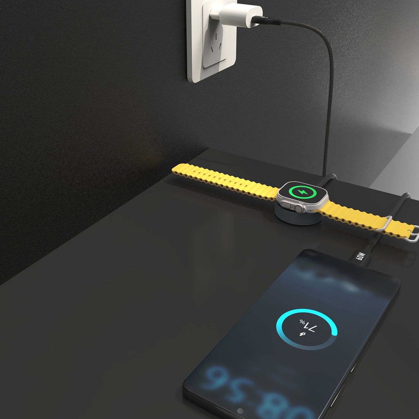 DUDAO A12MaxC PD60W  2 IN 1 iphone/ iwatch charge cable