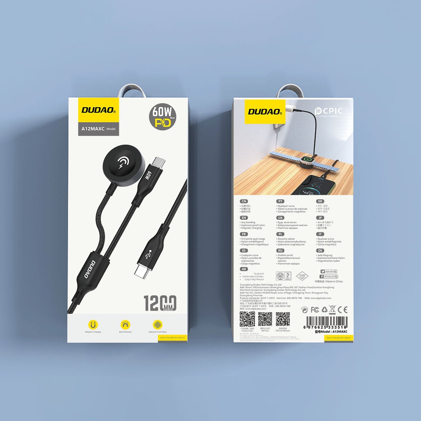 DUDAO A12MaxC PD60W  2 IN 1 iphone/ iwatch charge cable