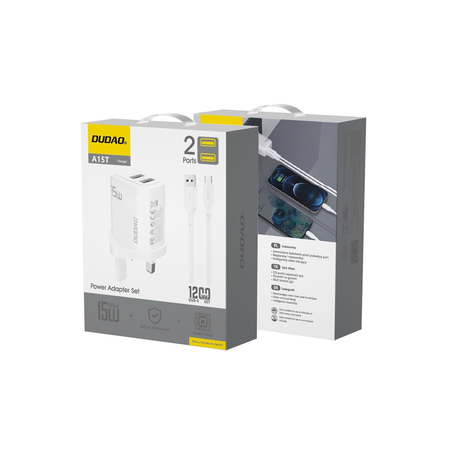 DUDAO A15UKT PD15W fast charge TYPE-C set （UK standard）