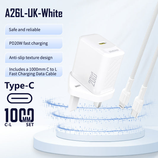 DUDAO A26LUK-W PD20W LIGHTNING HOME CHARGER 1.2M