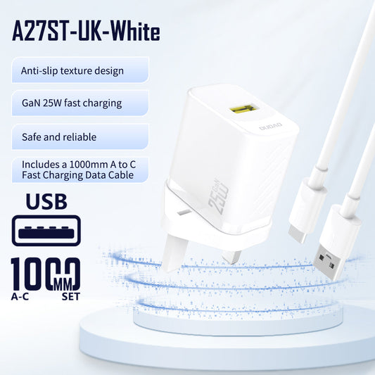 DUDAO A27STUK-W 25W USB A TO TYPEC HOME CHARGER 1.2M