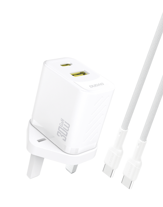 DUDAO A27MaxCUK-W PD+QC 35W charger with C to C cable set UK PLUG
