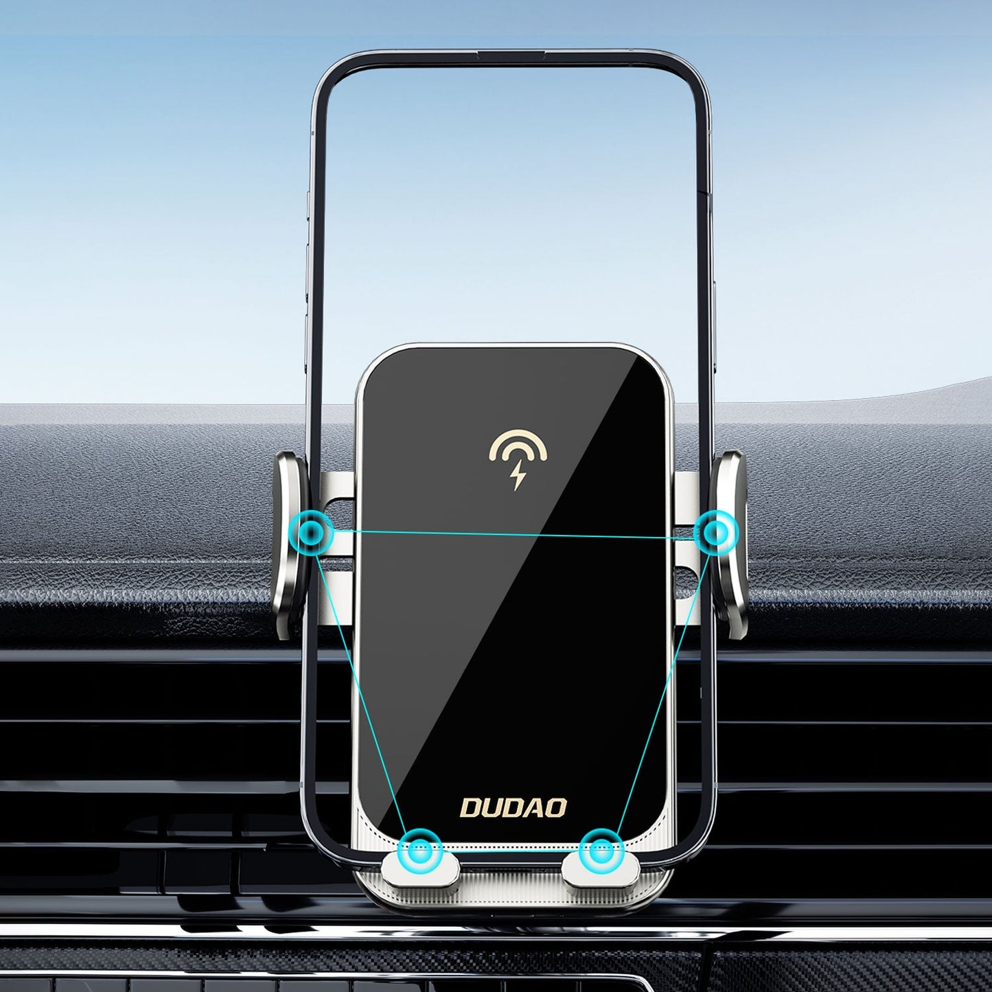 DUDAO F19PRO 15W wireless charging holder extension-type suction + air outlet mechanical electric