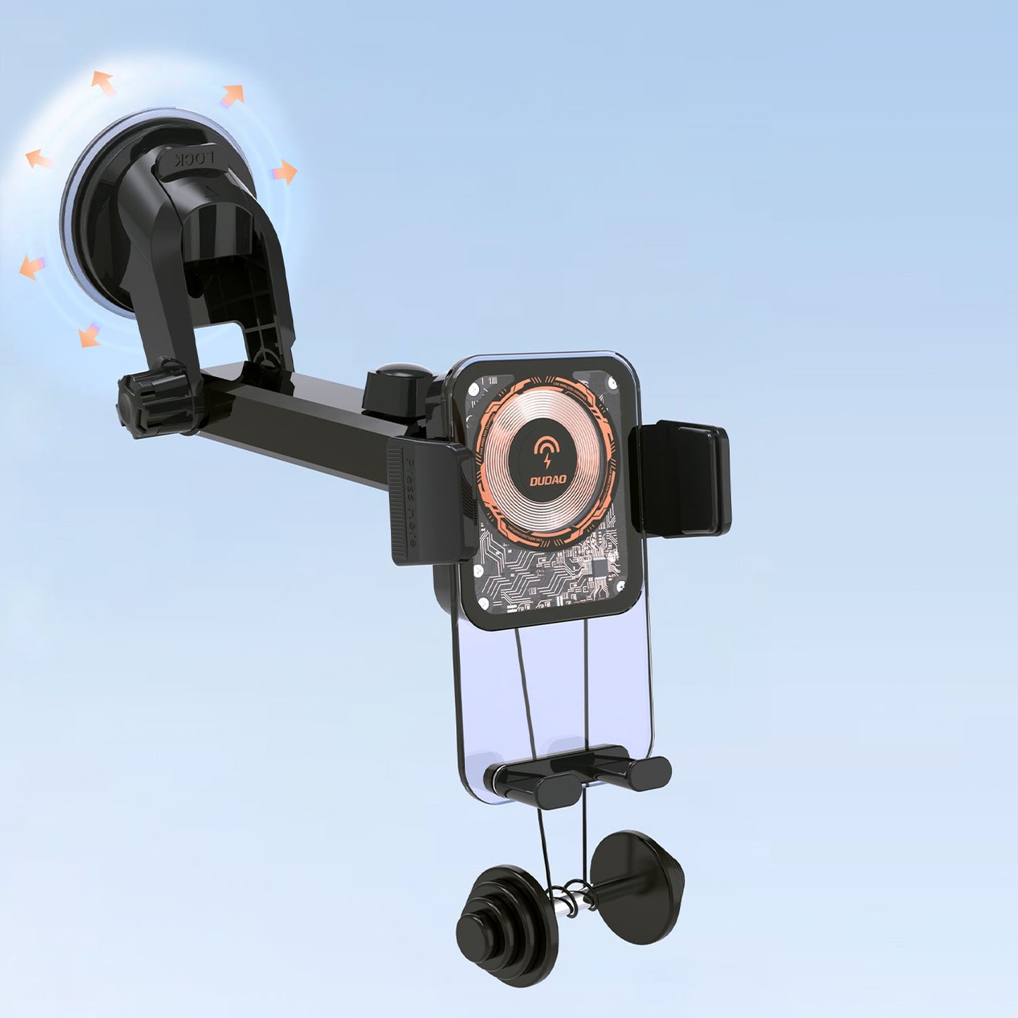 DUDAO F19 15W wireless charging holder extension-type suction + air outlet