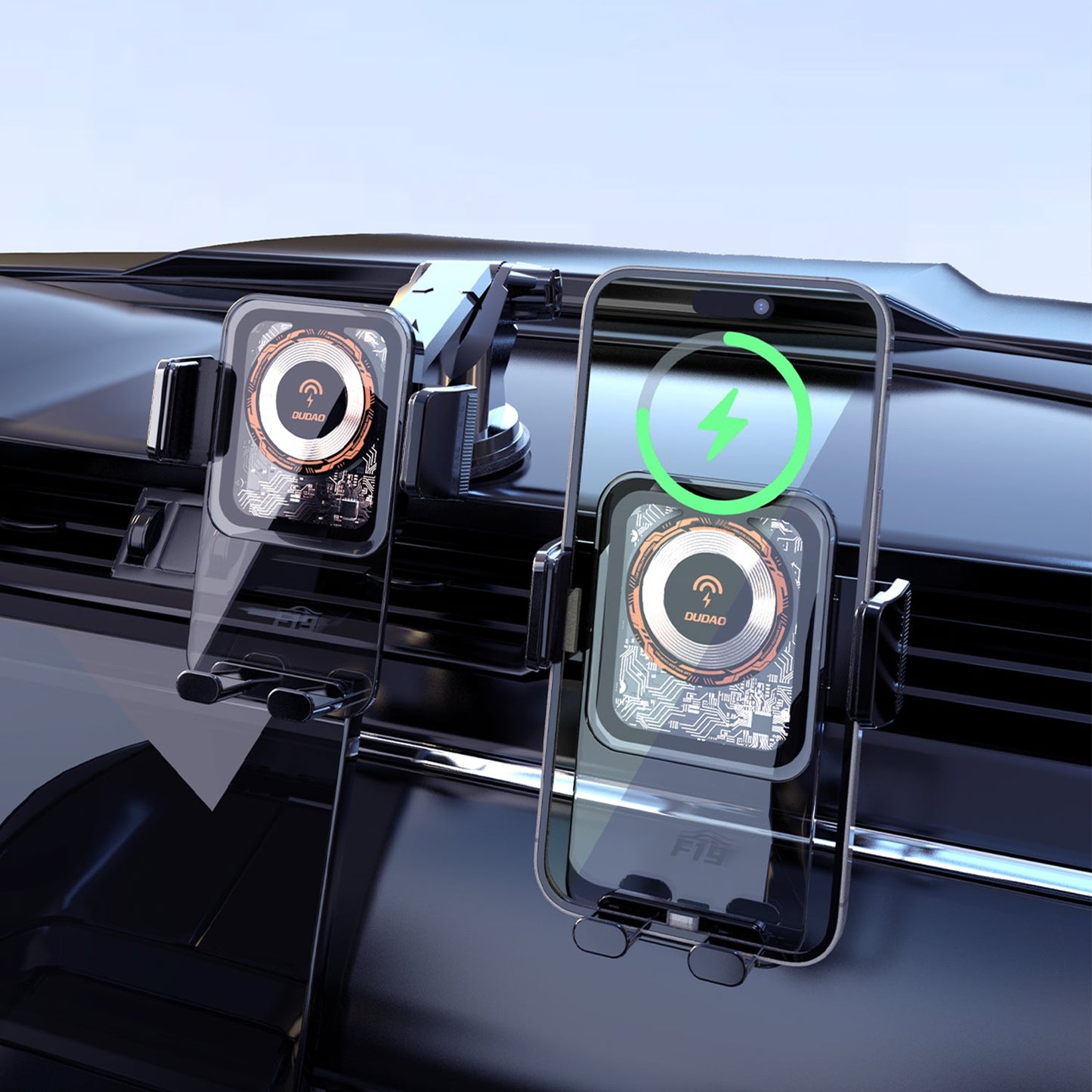DUDAO F19 15W wireless charging holder extension-type suction + air outlet