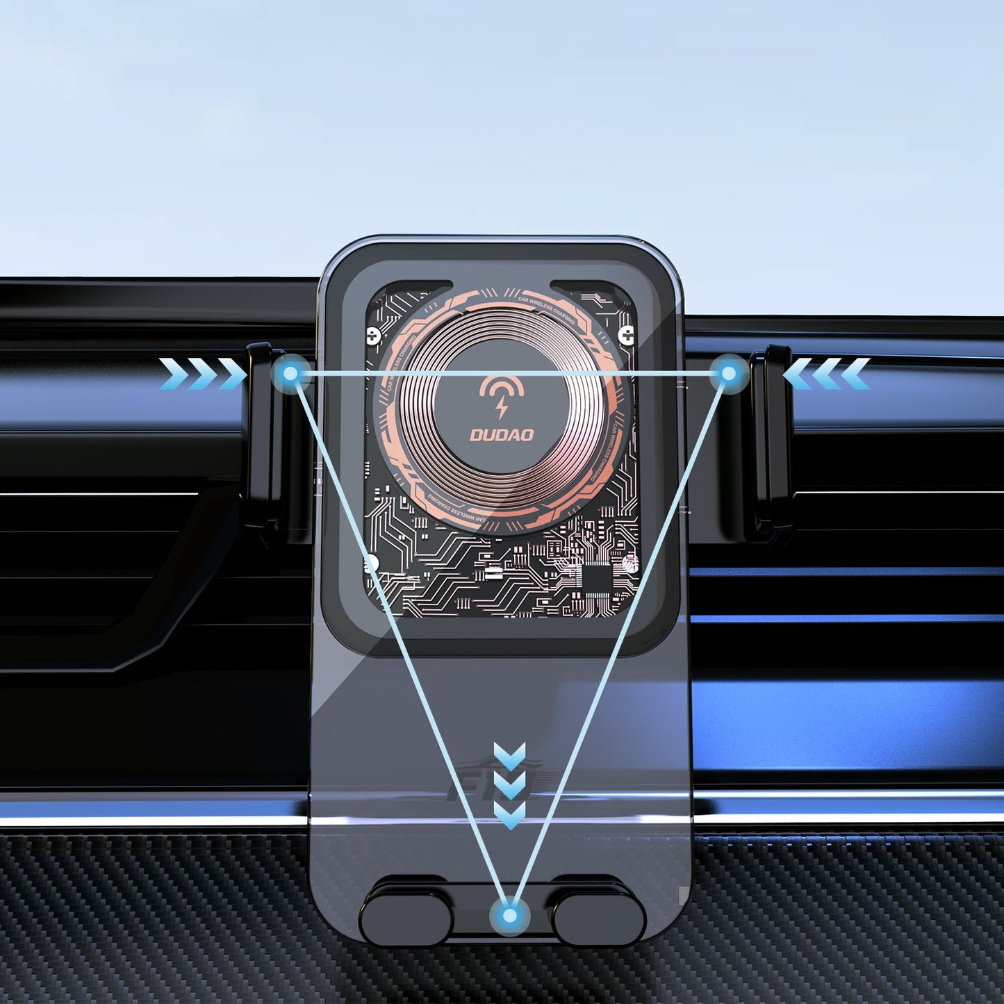 DUDAO F19 15W wireless charging holder extension-type suction + air outlet