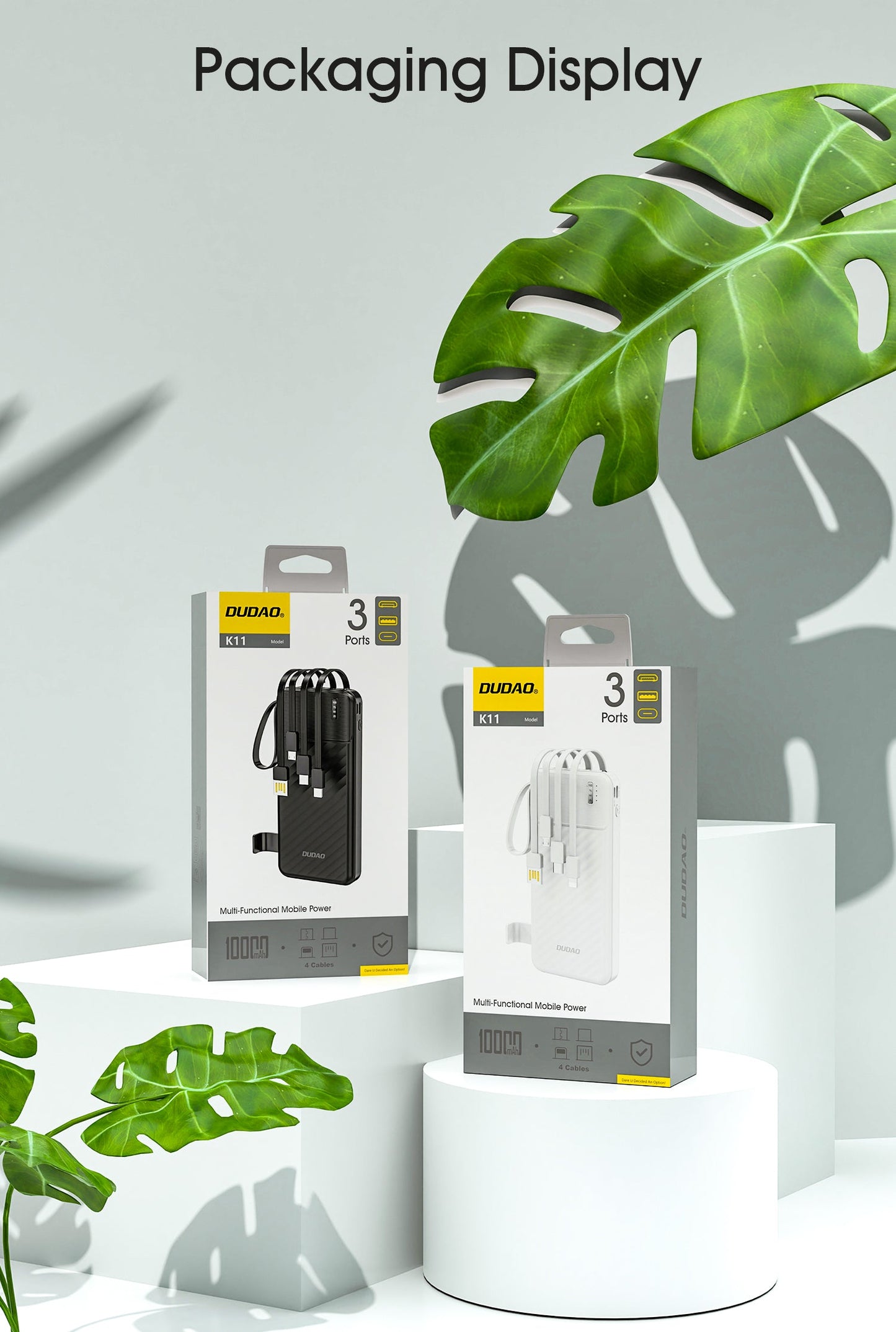 DUDAO K11-B1 10000 mah built-in cable with phone holder