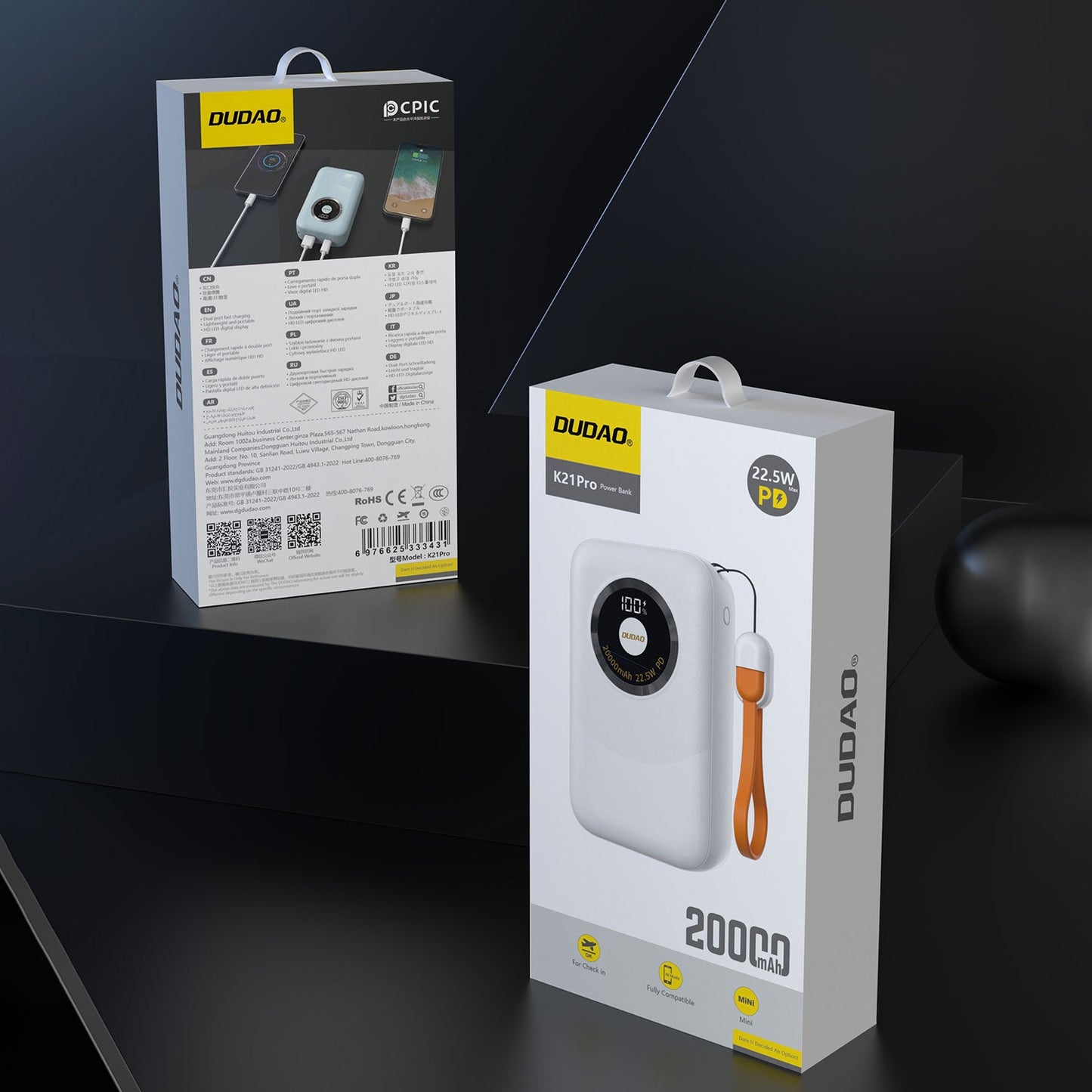 DUDAO K21PRO-B1 mini fast charge 20000mAh PD22.5W blue