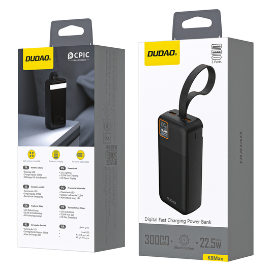 DUDAO K8MAX 30000mAh black