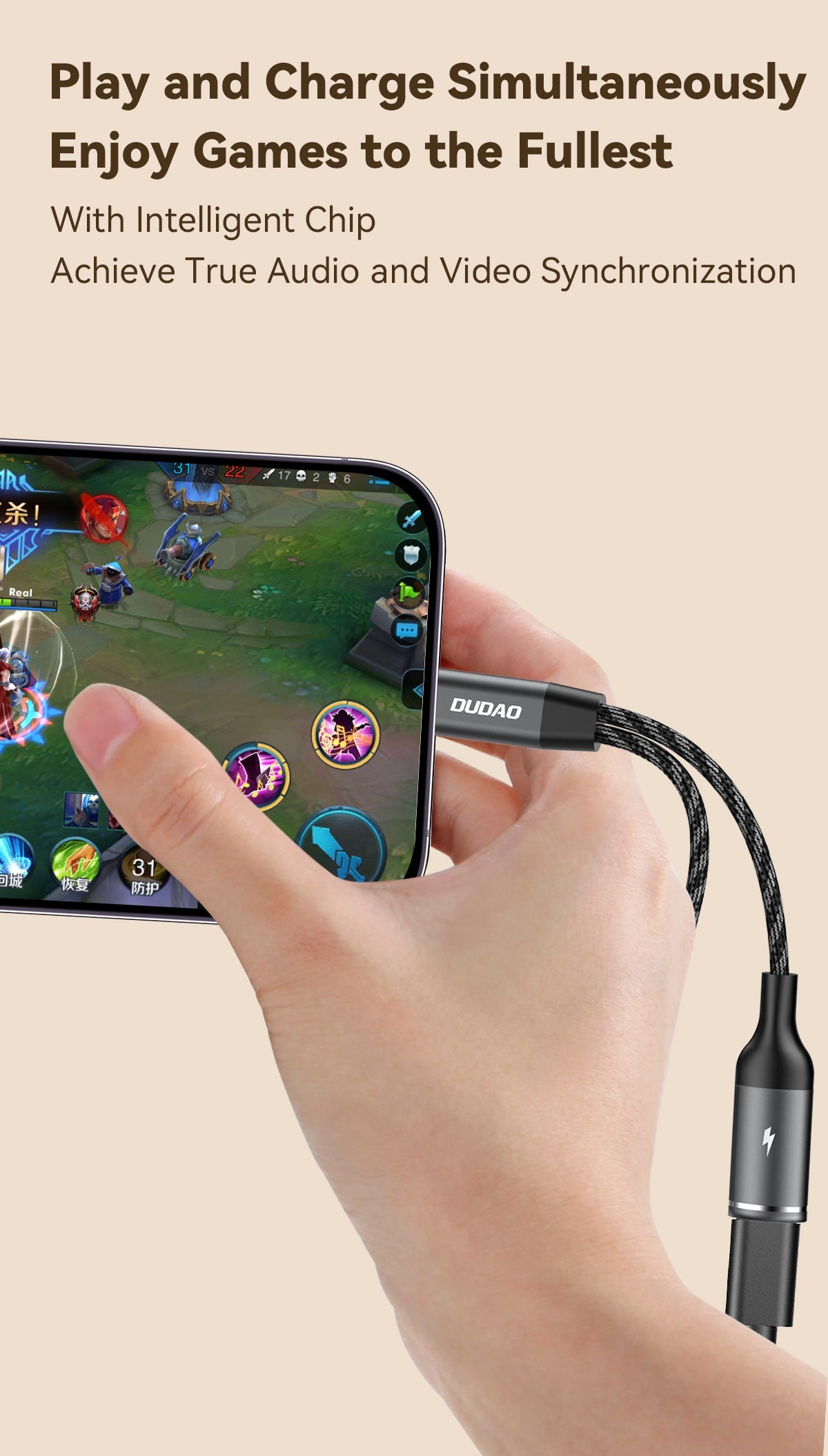 DUDAO L13C+ aluminium alloy + braided cable 2 IN 1 cable Type-C*2