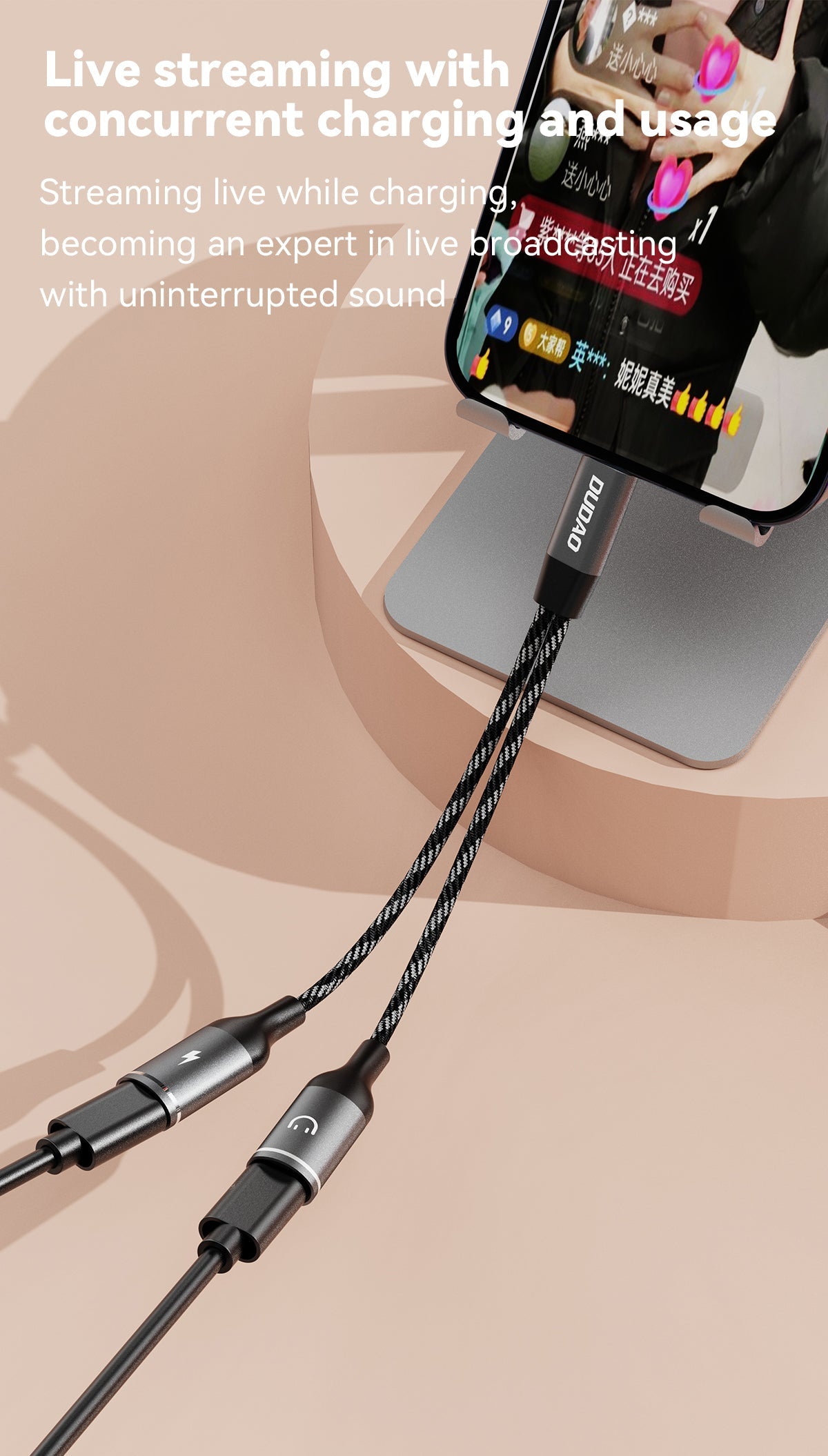 DUDAO L13C+ aluminium alloy + braided cable 2 IN 1 cable Type-C*2