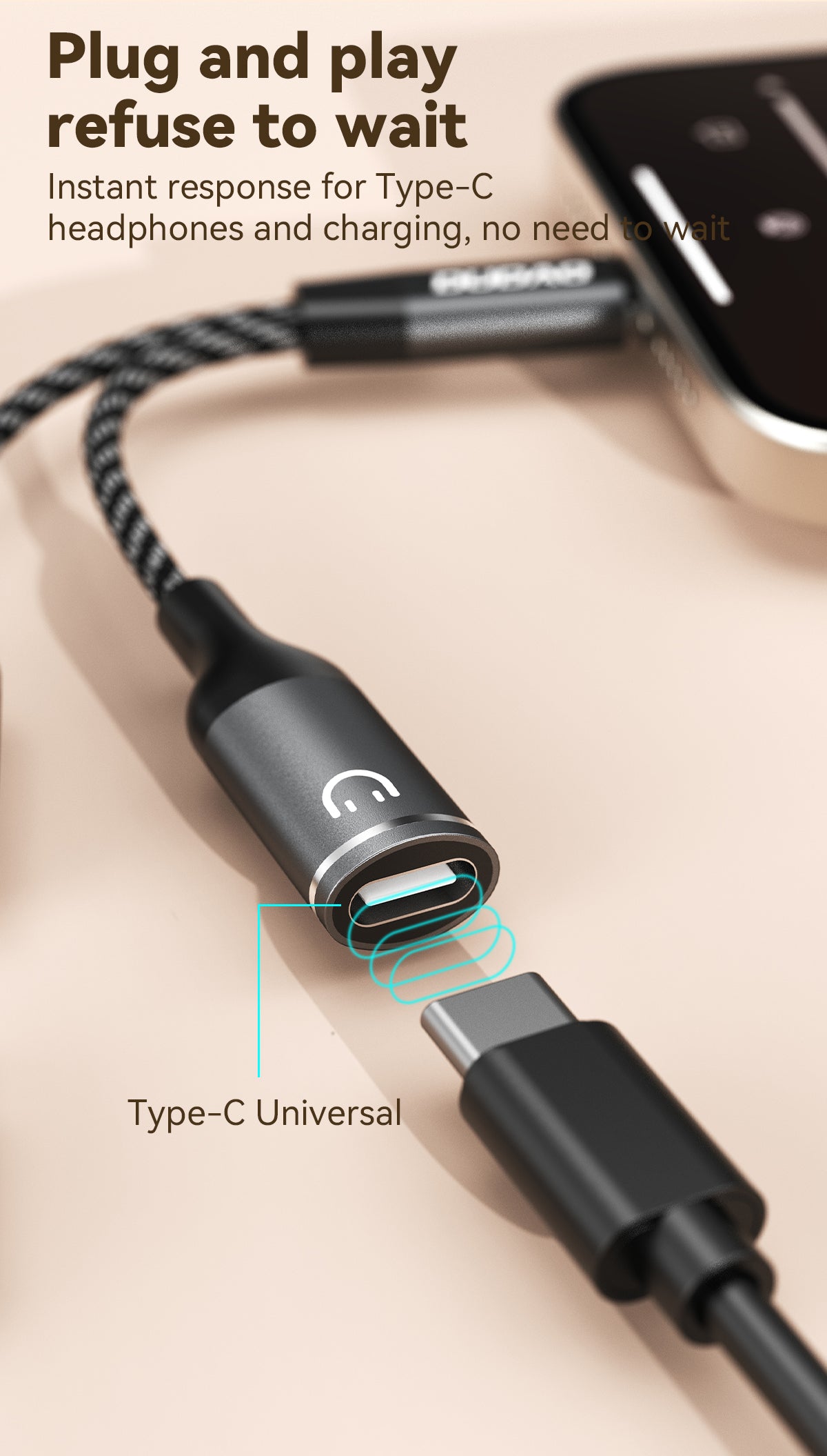 DUDAO L13C+ aluminium alloy + braided cable 2 IN 1 cable Type-C*2