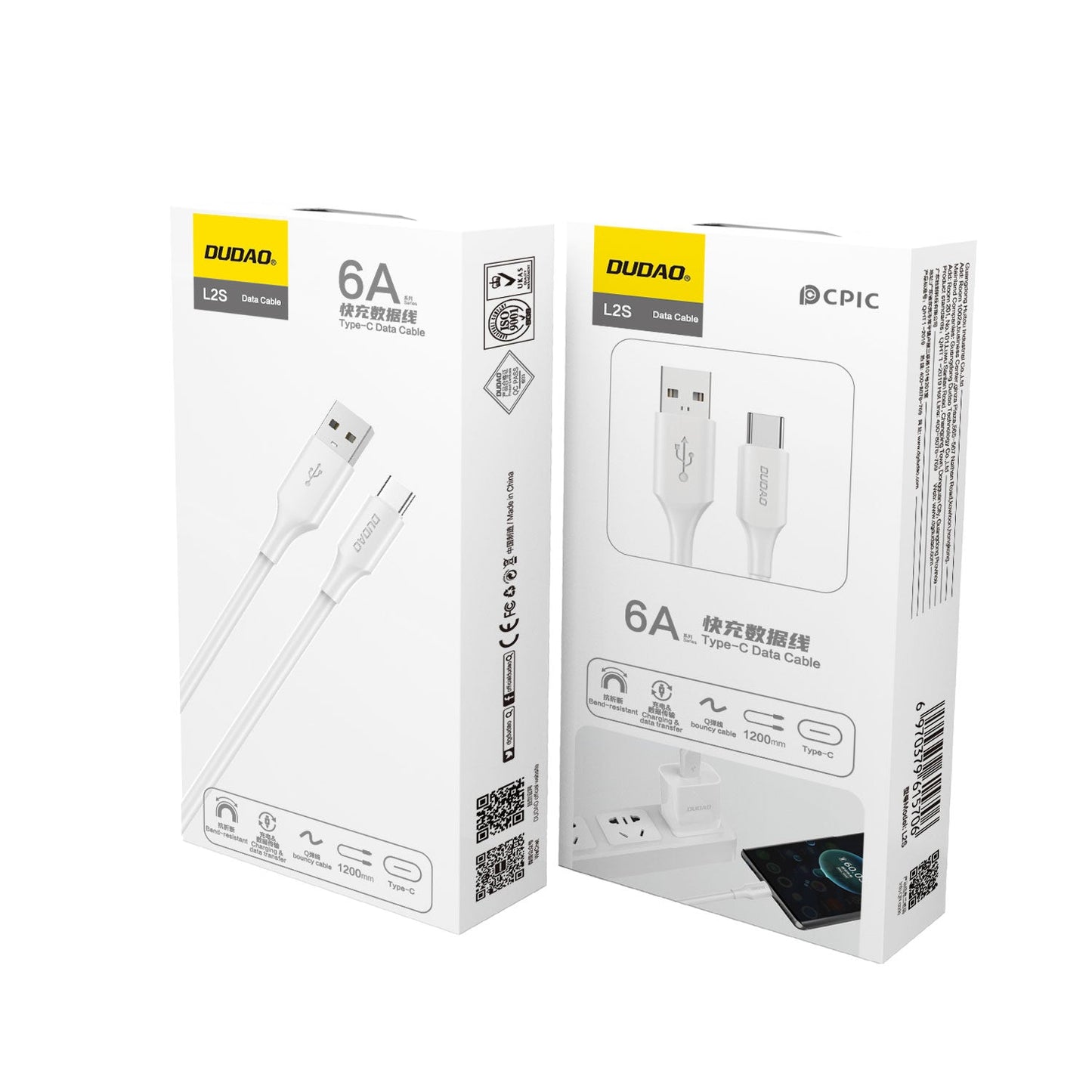 DUDAO L2ST-W 6A CABLE TYPE-C 1.2M