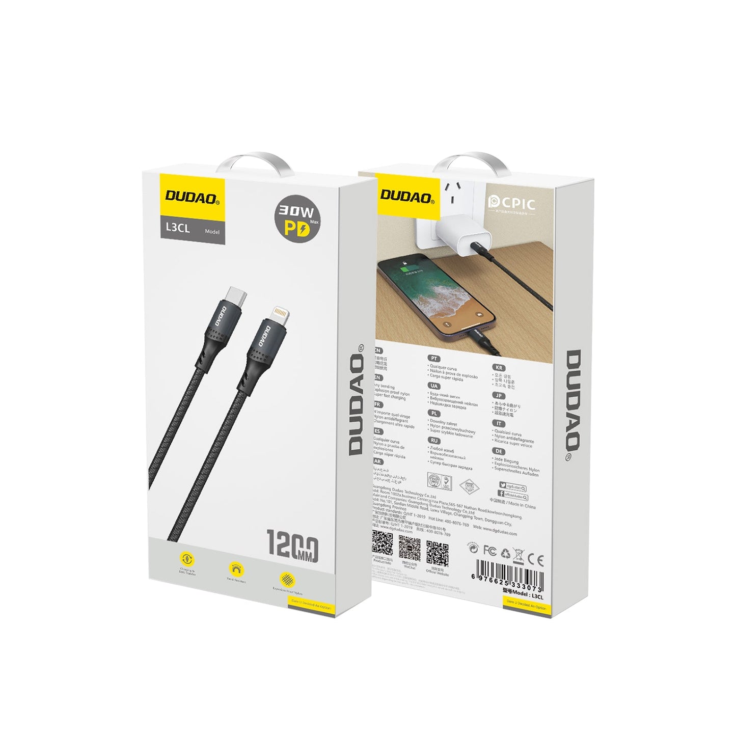 DUDAO L3CL-1.2MB 30W PD CABLE C TO LTG 1.2M
