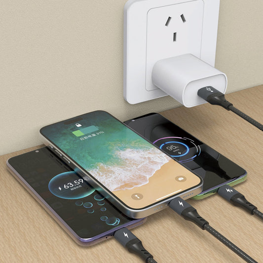 DUDAO  L3E 3 IN 1 60W fast charge USB A to type c + type c + lightning