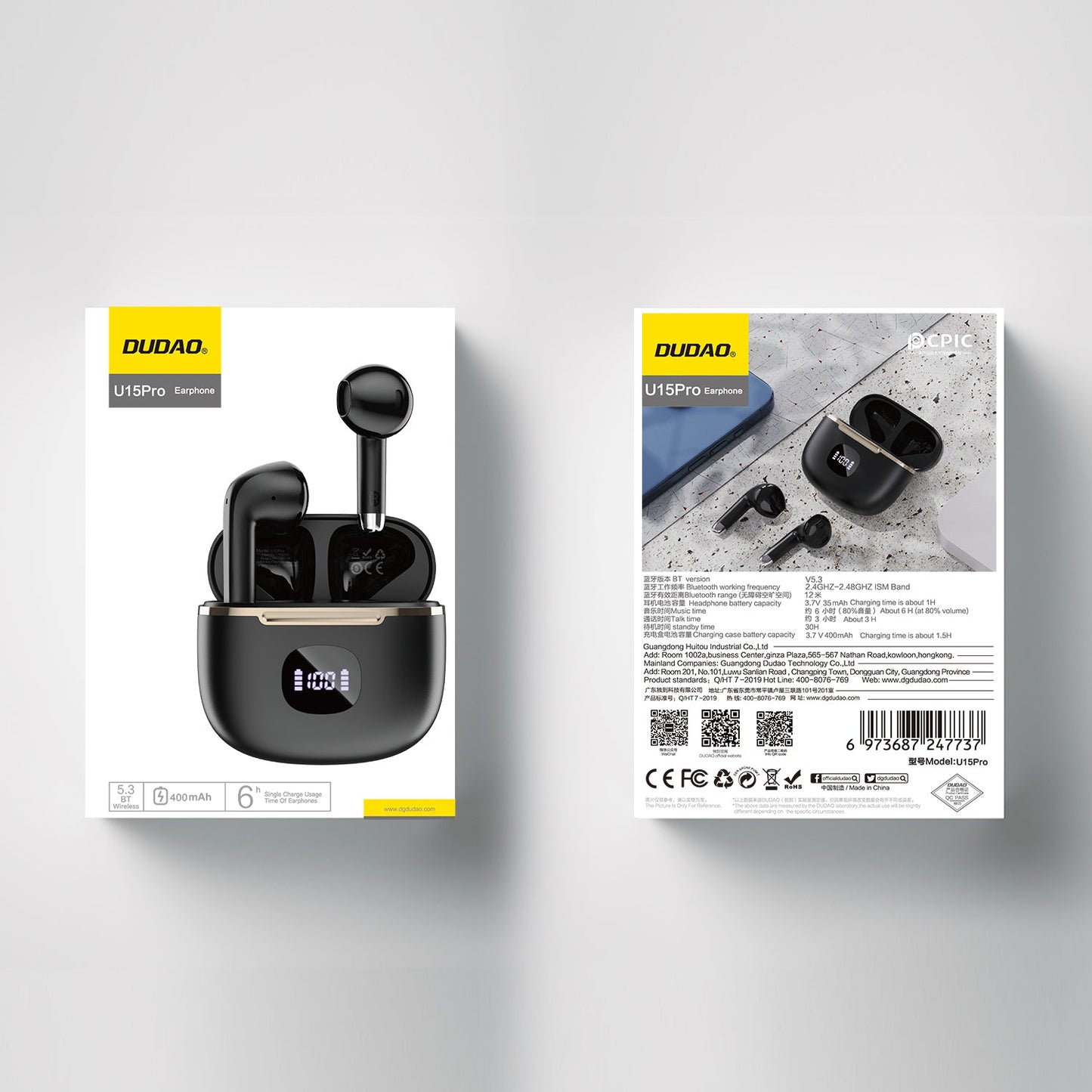 DUDAO U15Pro-W1 TWS digital display  white