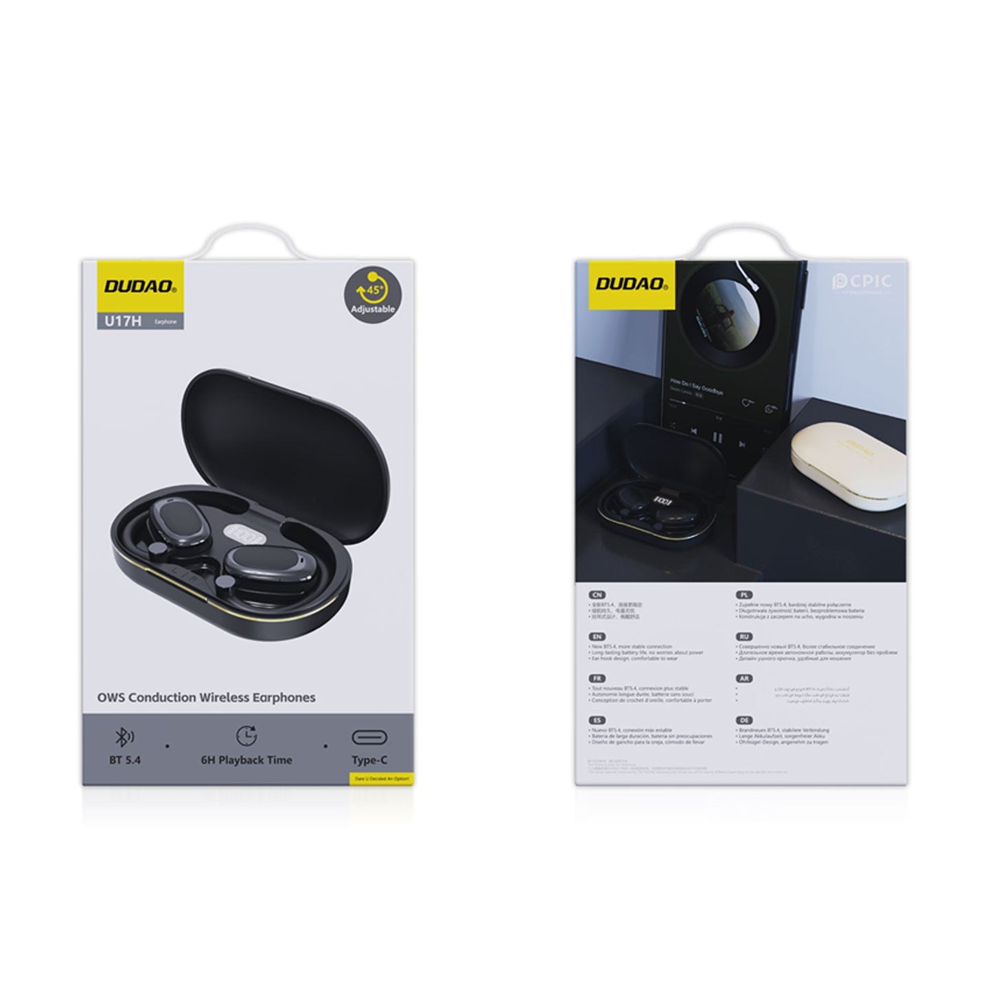 DUDAO U17H-W1 OWS Bluetooth earphone white