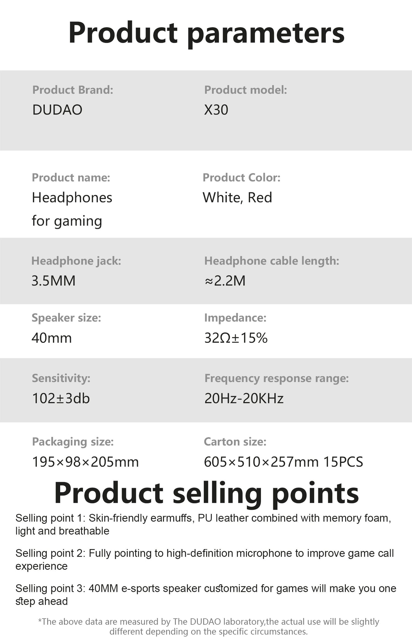 DUDAO X30-W 3.5mm game headphone white