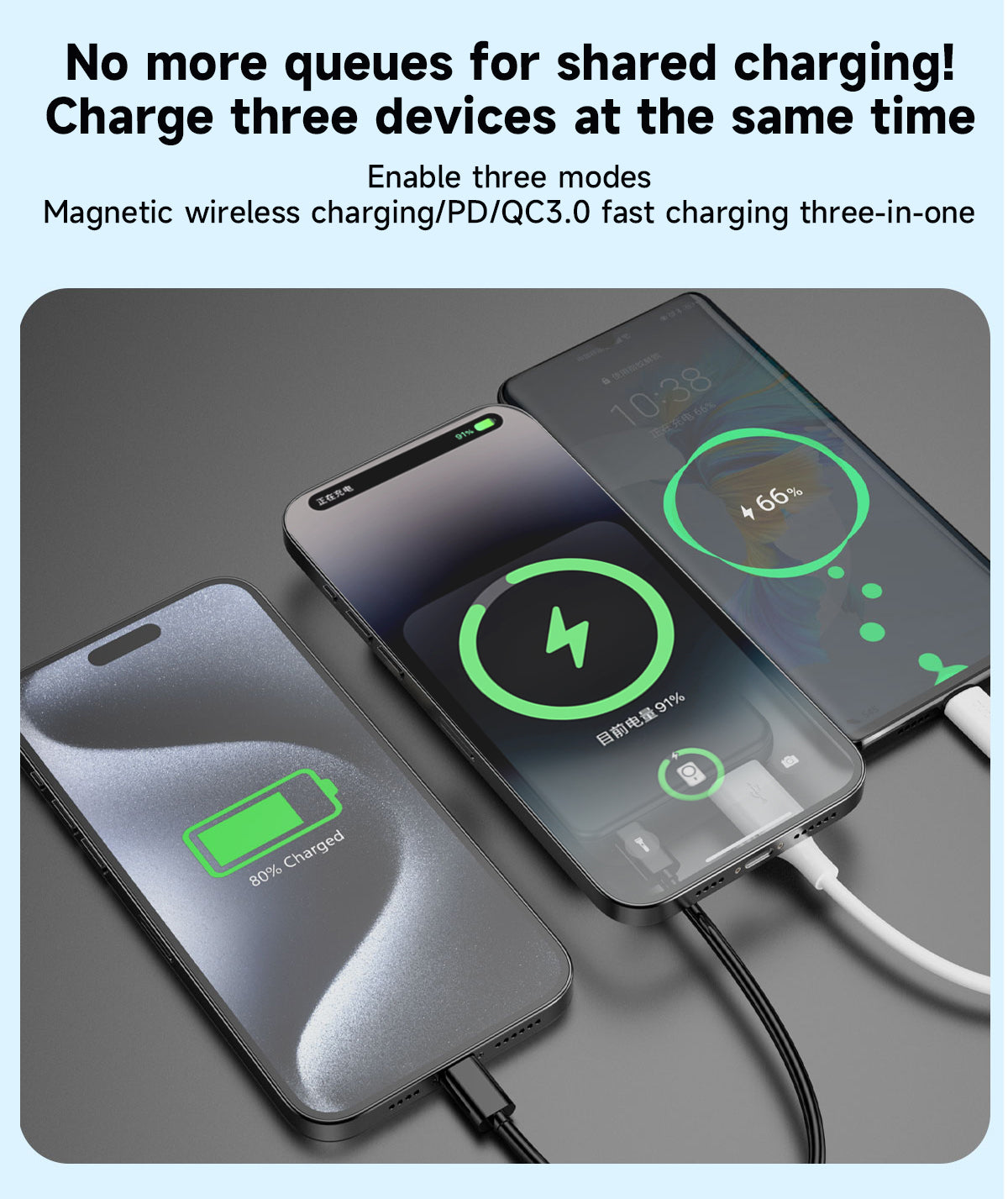 DUDAO K14S+-W1 15W wireless charging 10000mAh White