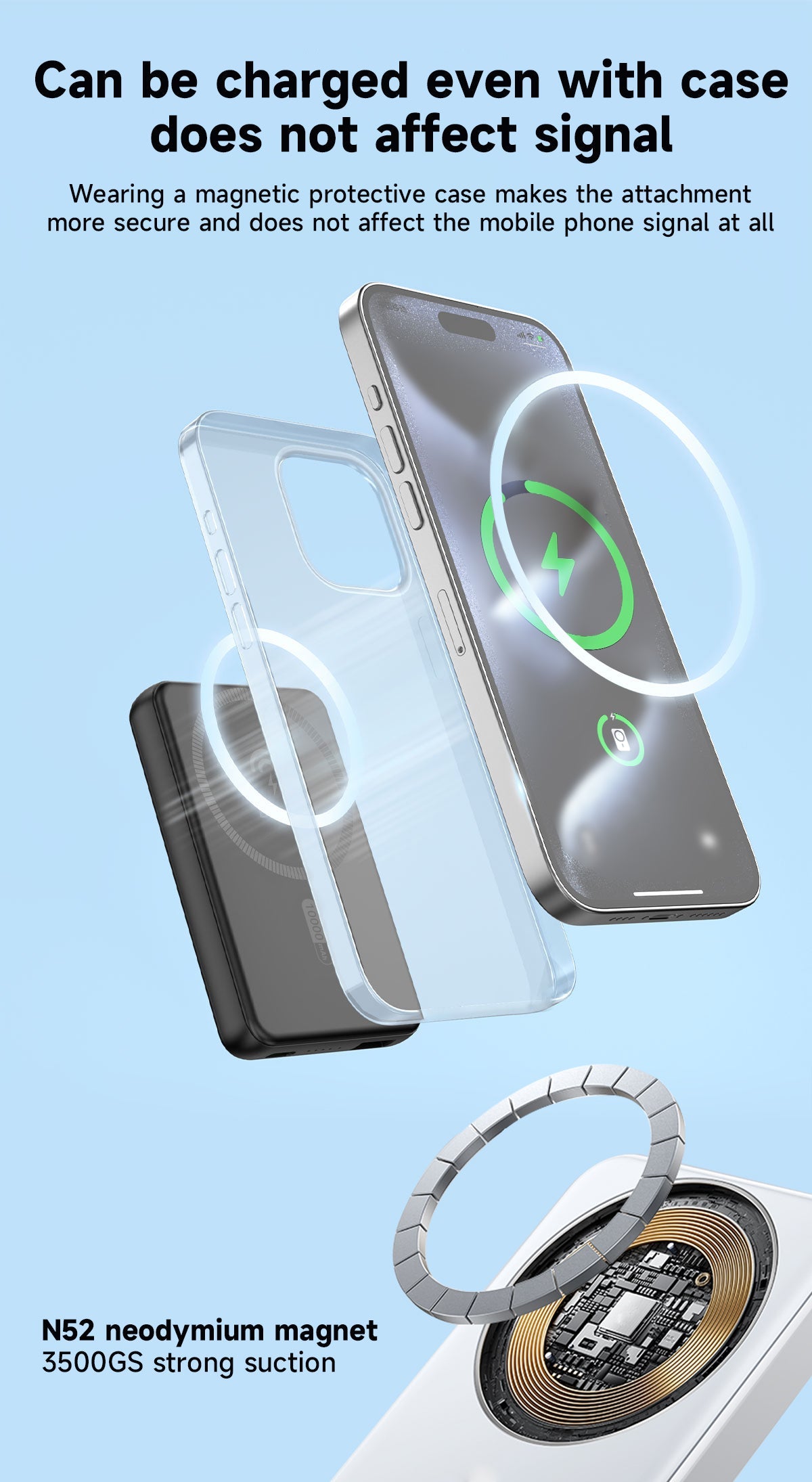 DUDAO K14S+-W1 15W wireless charging 10000mAh White