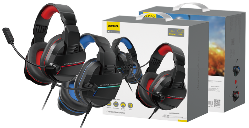 DUDAO X31-B 3.5mm+USB game headphone blue